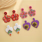 Earedge - Heart Shaped Floral Pendant Earrings