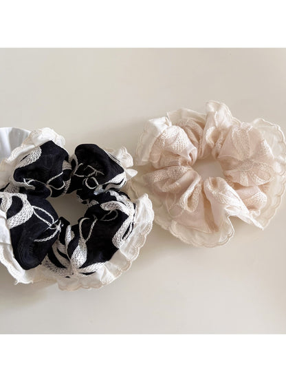 Gifty - Cute Lace Contrast Wide Scrunchie