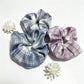 Gifty vintage plaid scrunchie displayed on a white background showing fabric texture