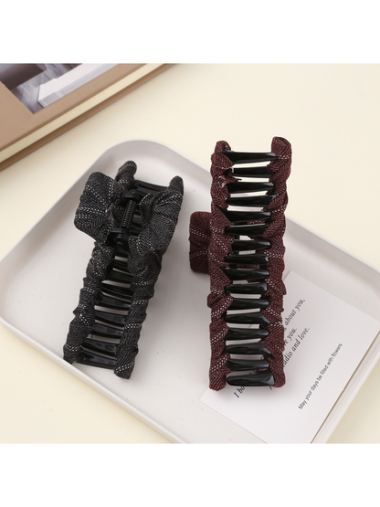 Beau - Rectangular Open Frame Polyester Claw Clip