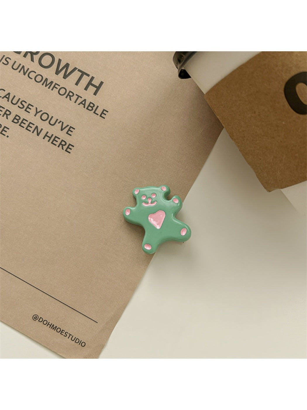 Rose hair accessories displayed in a gift box with minimalist design