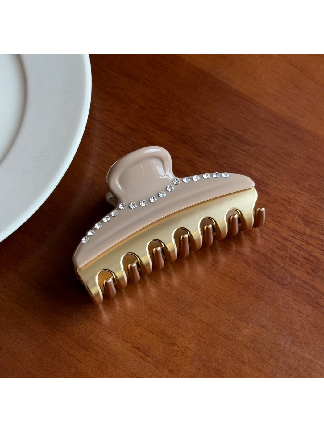 Beau - Vintage Acetate Line Detail Claw Clip