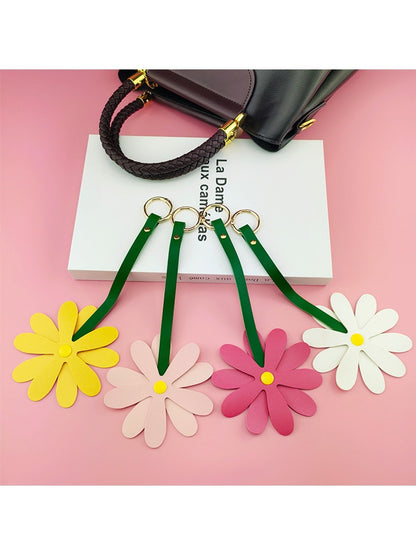 Keypus - Daisy Inspired PVC Flower Pendant Keychain