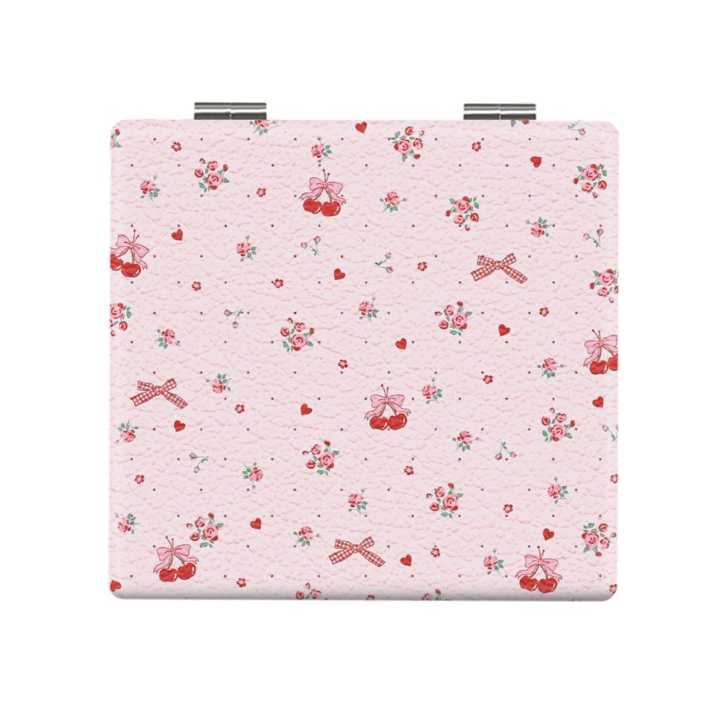 Mirroray - Foldable Floral PU Leather Makeup Mirror