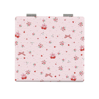 Mirroray - Foldable Floral PU Leather Makeup Mirror