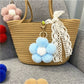 Keypus - Flower Pompom Bag Charm Keychain