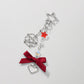 Keypus - Red Bow and Star Pendant Keychain