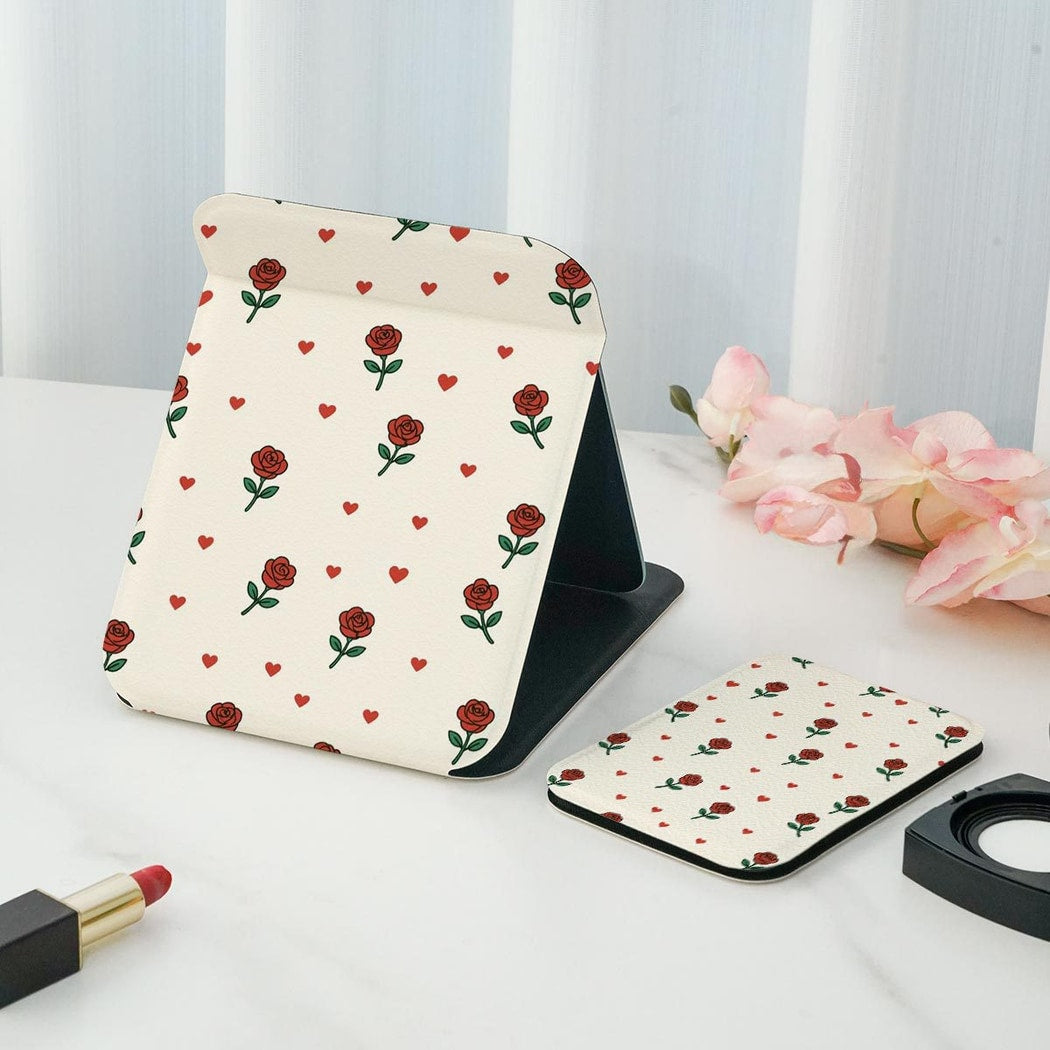 Mirroray - Floral Print Folding Desktop Makeup Mirror