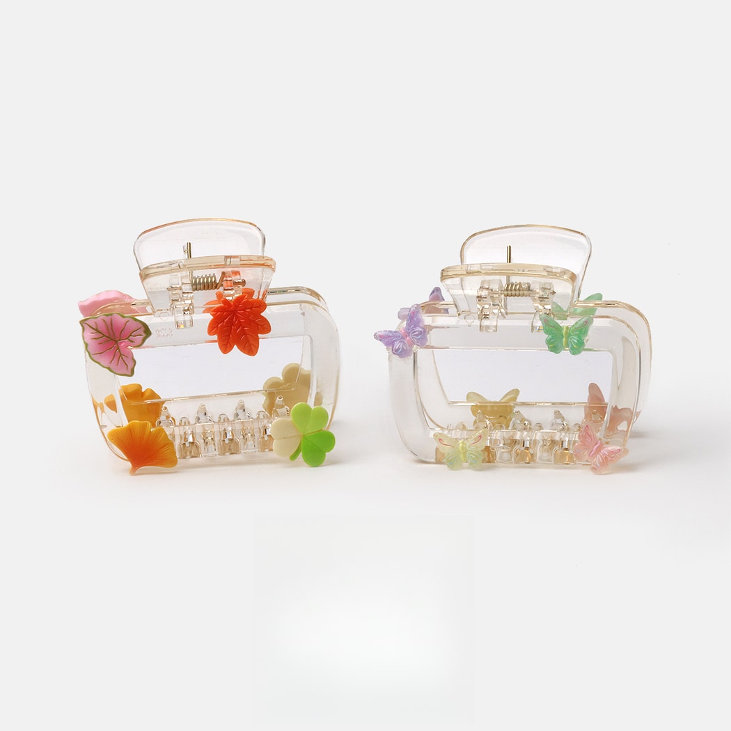 Beau - Clear Butterfly Detail PC Hair Styling Claw Clip