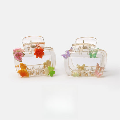 Beau - Clear Butterfly Detail PC Hair Styling Claw Clip