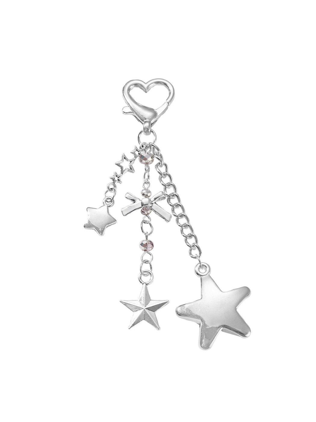 Keypus - Y2K Style Silver Star Bag Charm Keychain