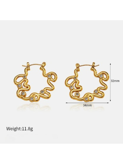 Earedge - Irregular Multicolored Curved Earrings