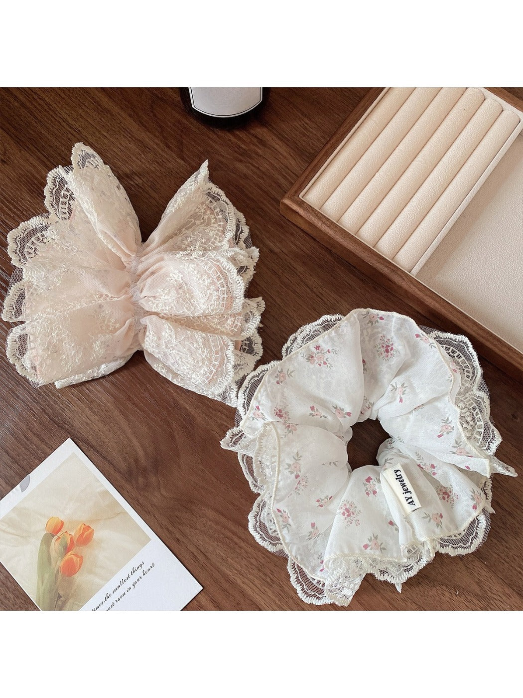 Gifty - Spring Floral Ruffle Scrunchies