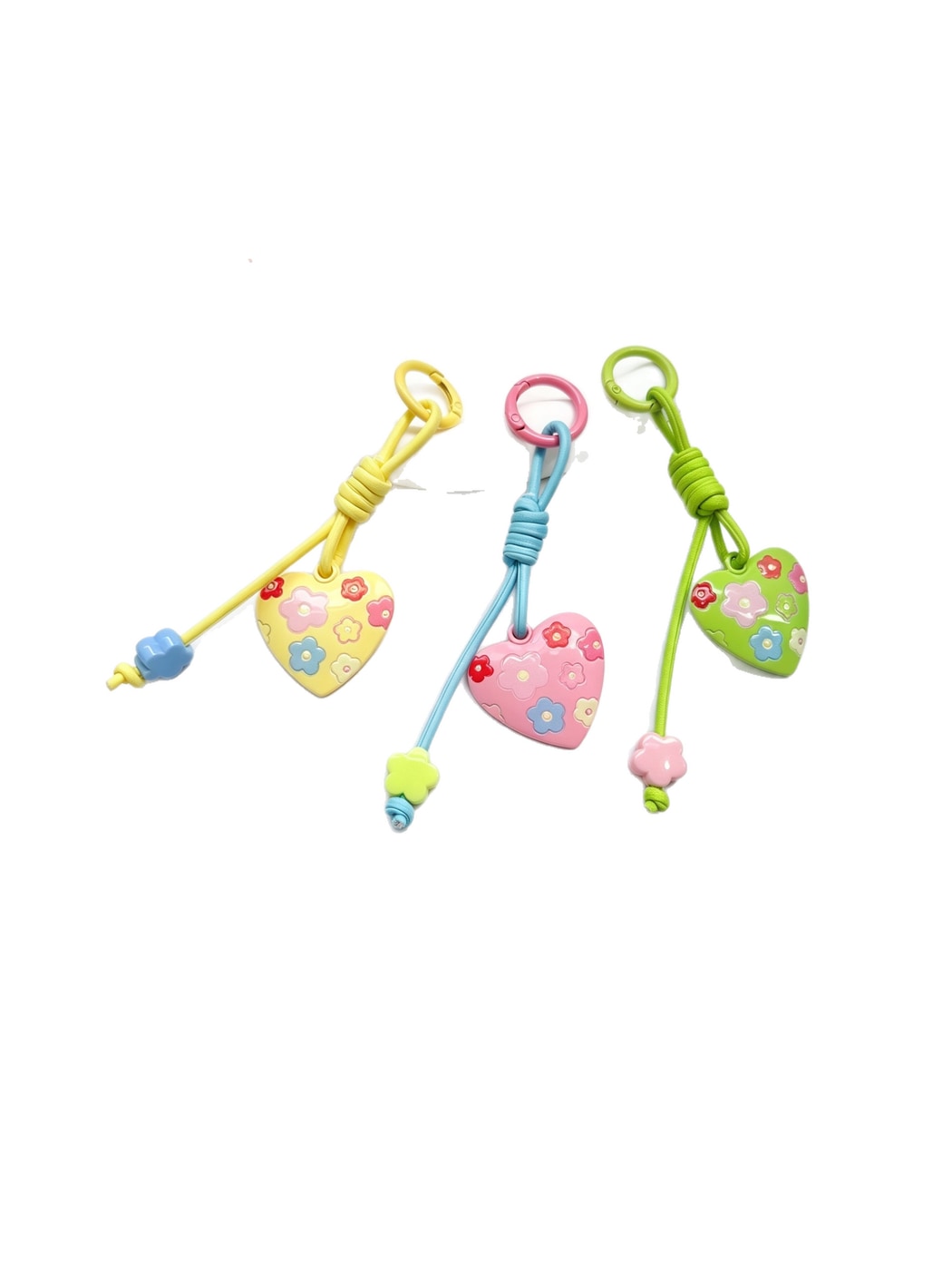 Keypus - Heart Pendant Bag Charm Alloy Cord Loop Keychain