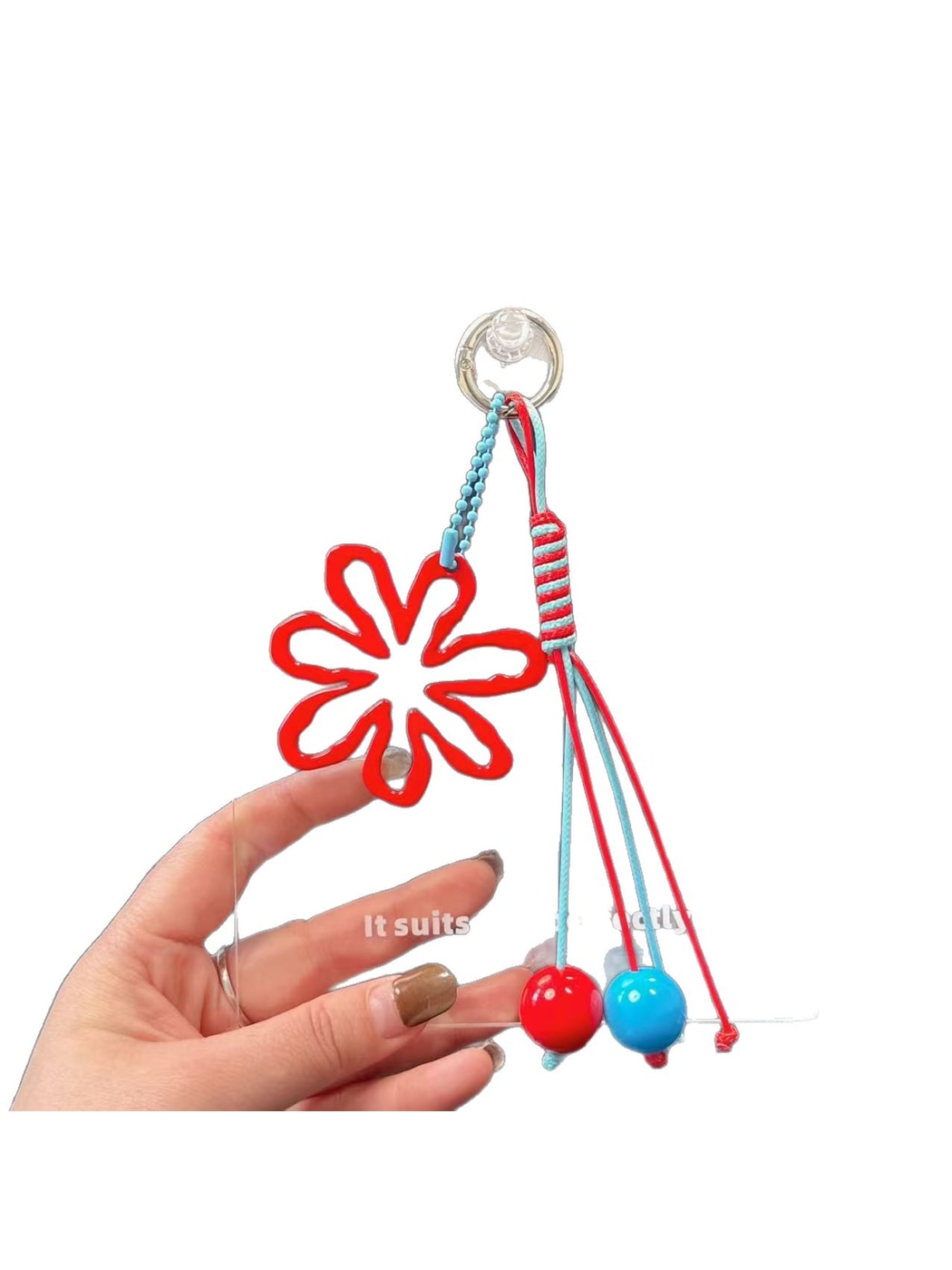 Keypus - Cutout Flower Pendant Decorative Bag Charm Keychain