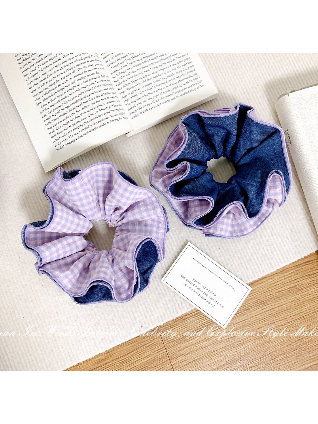 Gifty - Fantasy Purple Plaid Hair Ring