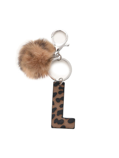 Keypus - Leopard Print Oil-Edged Letter Keychain