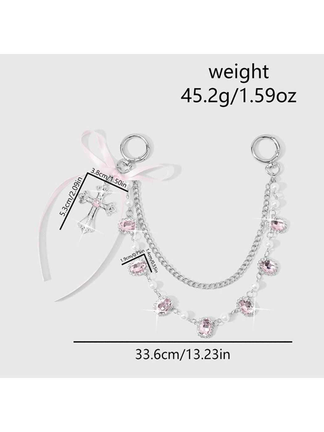 Keypus - Bow Cross Chain Decorative Alloy Bag Charm