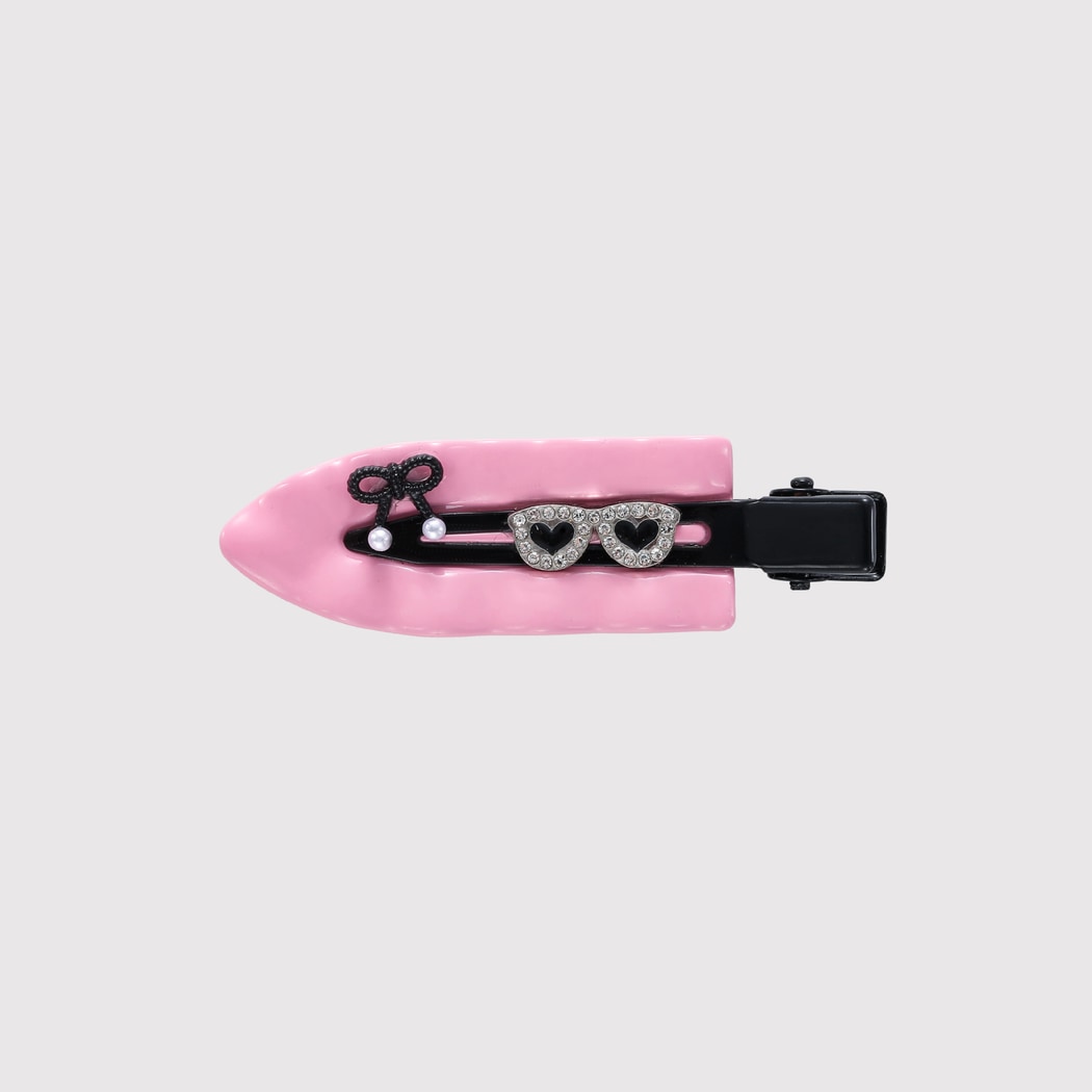 Beau - Y2K Heart and Bow Detail Side Barrette
