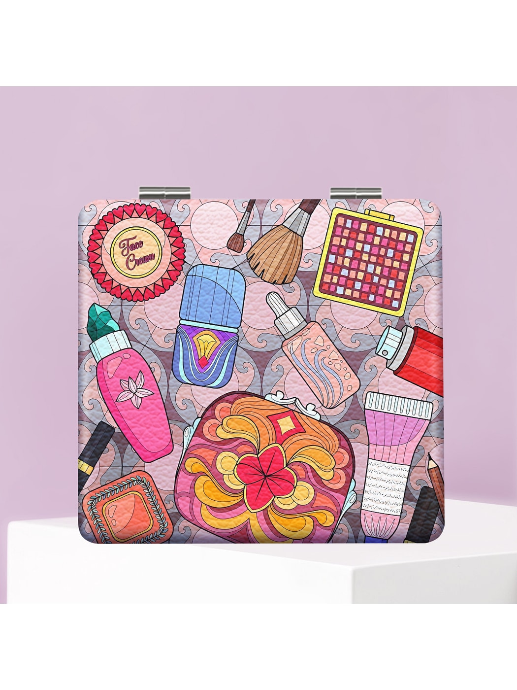 Mirroray - Cartoon Print Portable Folding Makeup Mirror