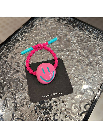 Gifty - Playful Smiley Face Elastic Ponytail Hair Tie