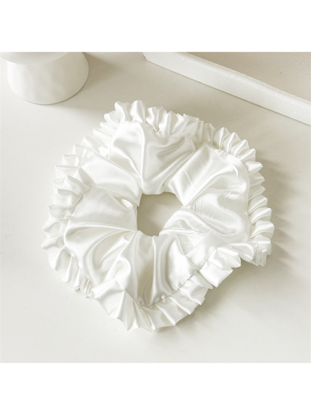 Gifty - Oversized Ruffled Satin Look Scrunchie
