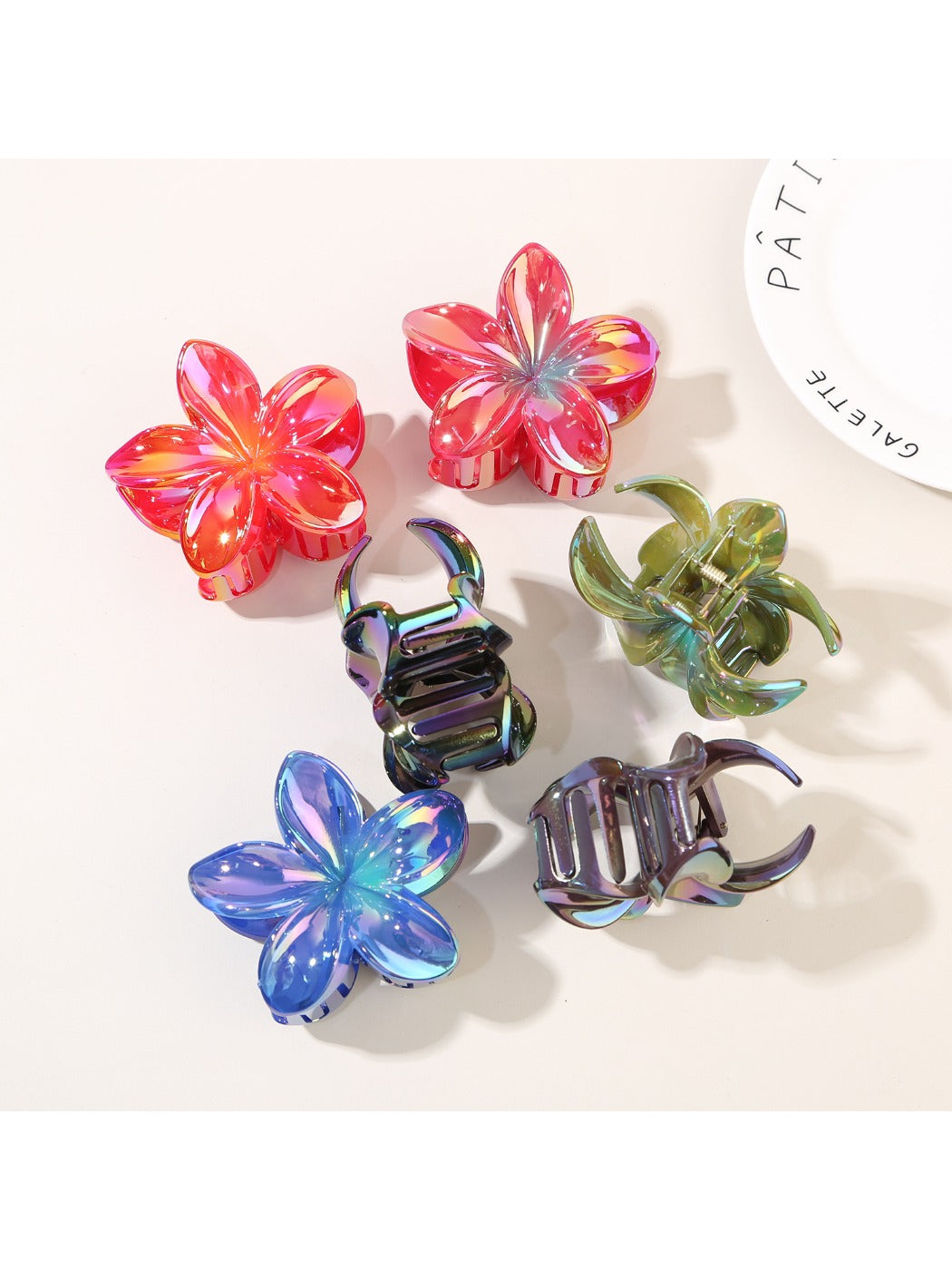 Beau - Iridescent Floral Hair Claw Clip