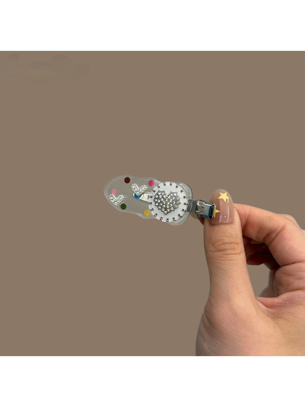 Beau - Sweet Style Heart Decor Transparent Hair Clip