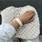Lovra open cuff bracelet and ring set displayed together on white background