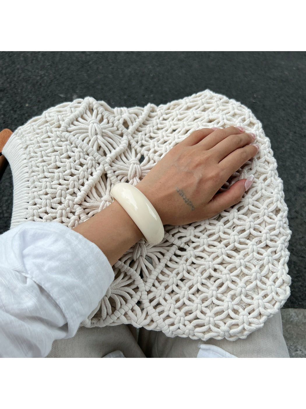 Lovra open cuff bracelet and ring set displayed together on white background