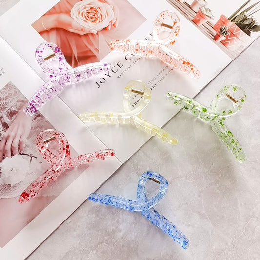 Beau - Polka Dot Plastic Ribbon Shape Claw Clip