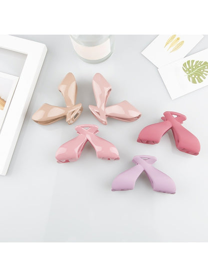 Beau - Solid Color Large Crossed Design Claw Clip
