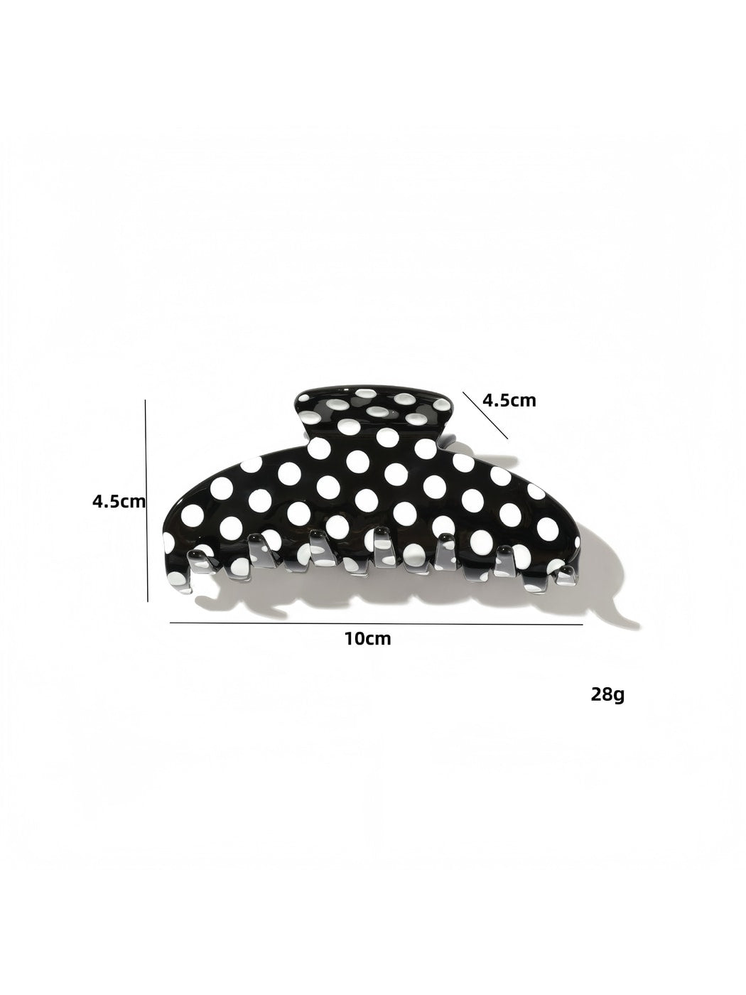 Beau - Oval Acetate Fiber Patterned Hair Claw Clip