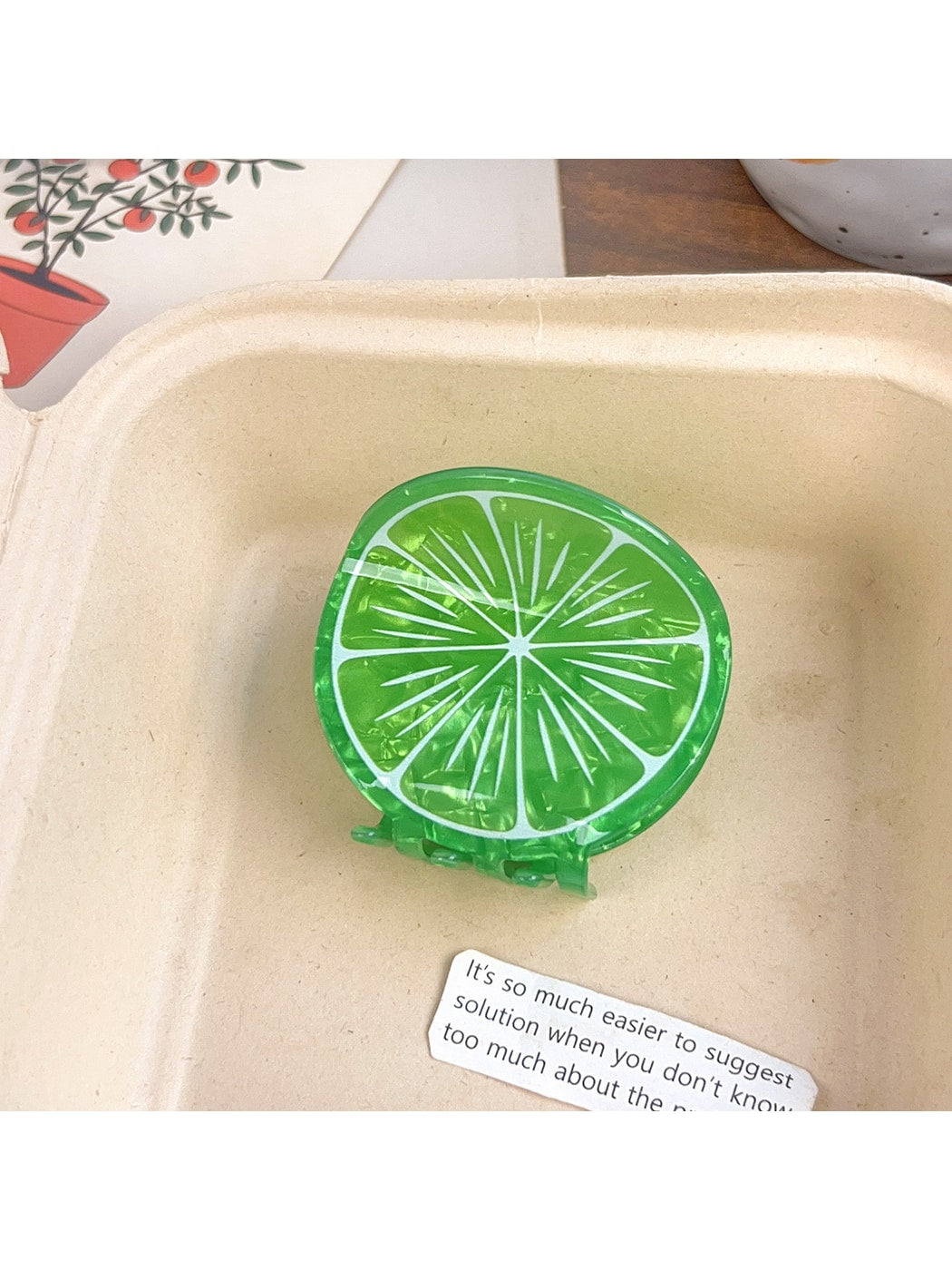 Beau - Round Fruit Slice PVC Claw Hair Clip