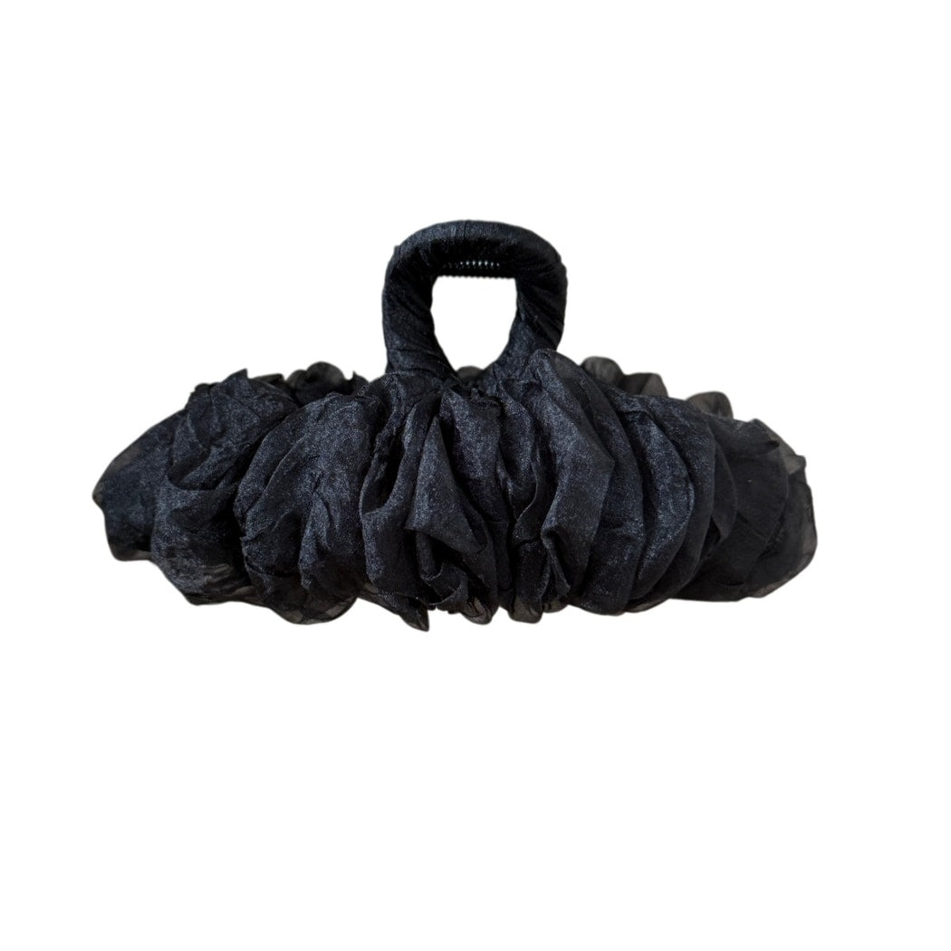 Beau - Ruched Mesh Rectangular Hair Claw Clip