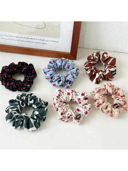 Gifty - Floral Print Fabric Hair Ties