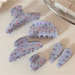 Beau - Blue Rose Print Hair Claw Clip