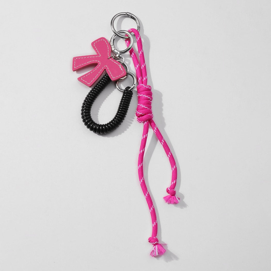 Keypus - Y2K Style Solid Bow Cord Keychain