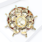 Brovia - Irregular Textured Star Moon Pin Brooch