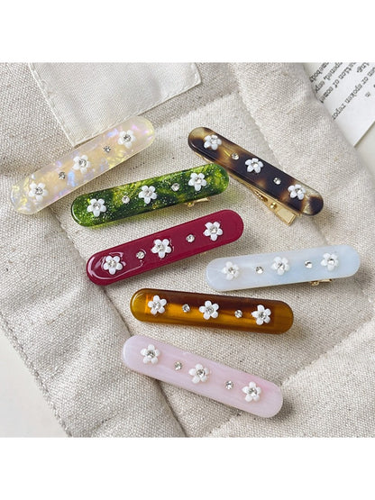 Beau - Floral Rectangular Hair Clip