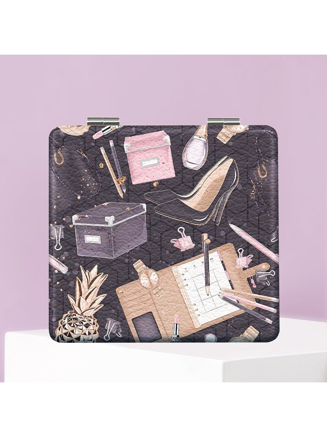 Mirroray - Cartoon Print Foldable Makeup Touch-Up Mirror