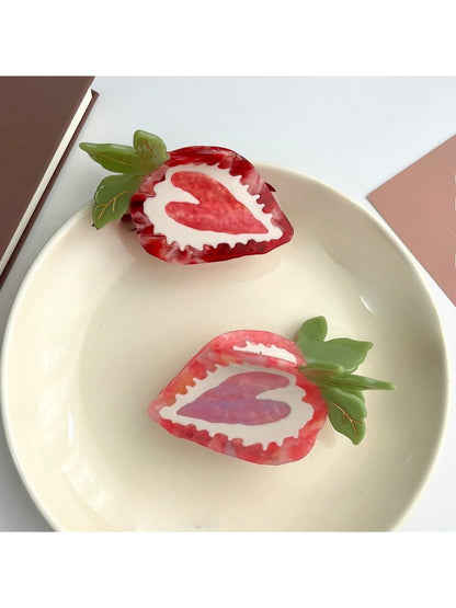 Beau - Strawberry Heart Hair Clip