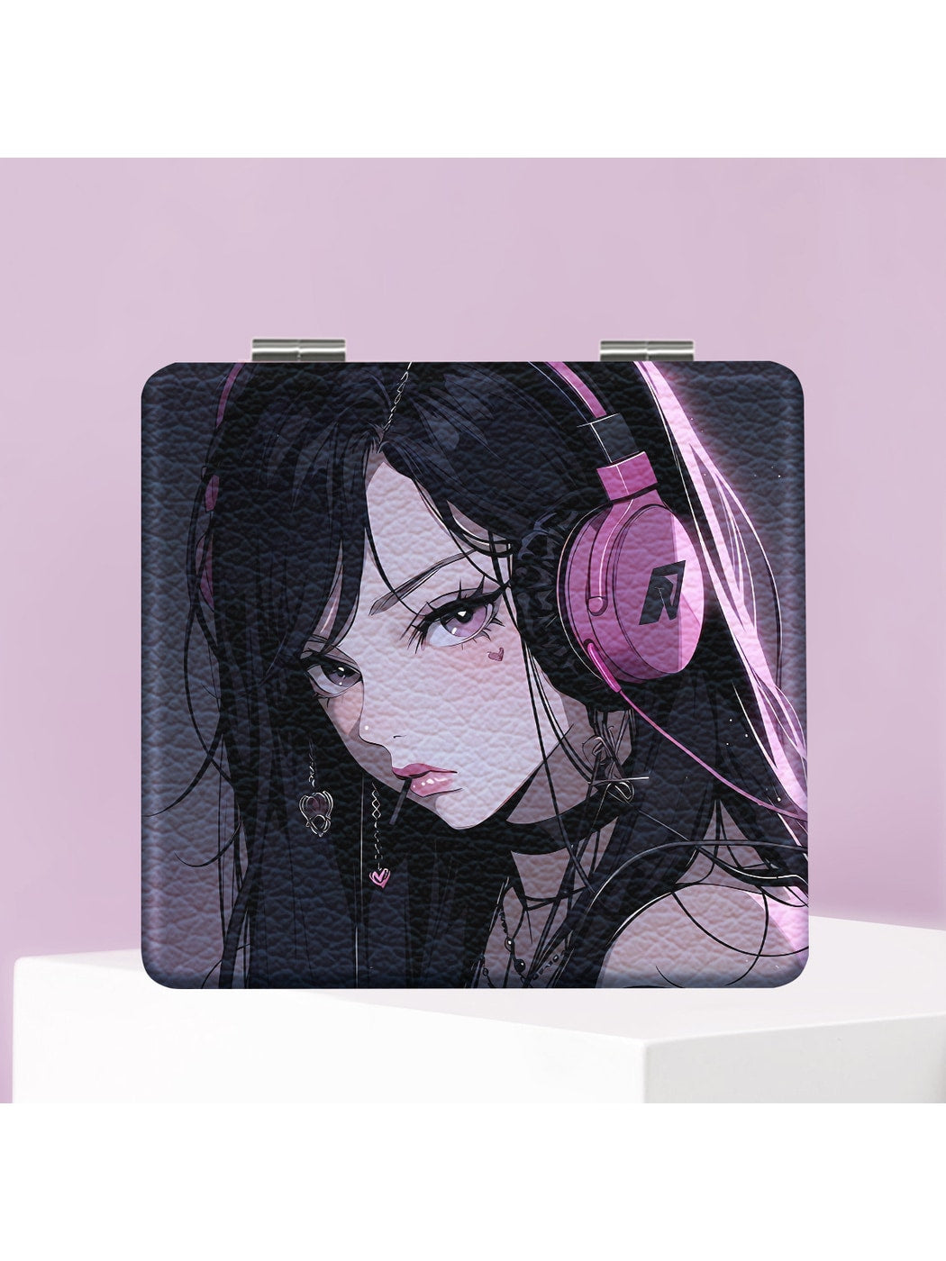 Mirroray - Cute Girl Print Folding Makeup Mirror