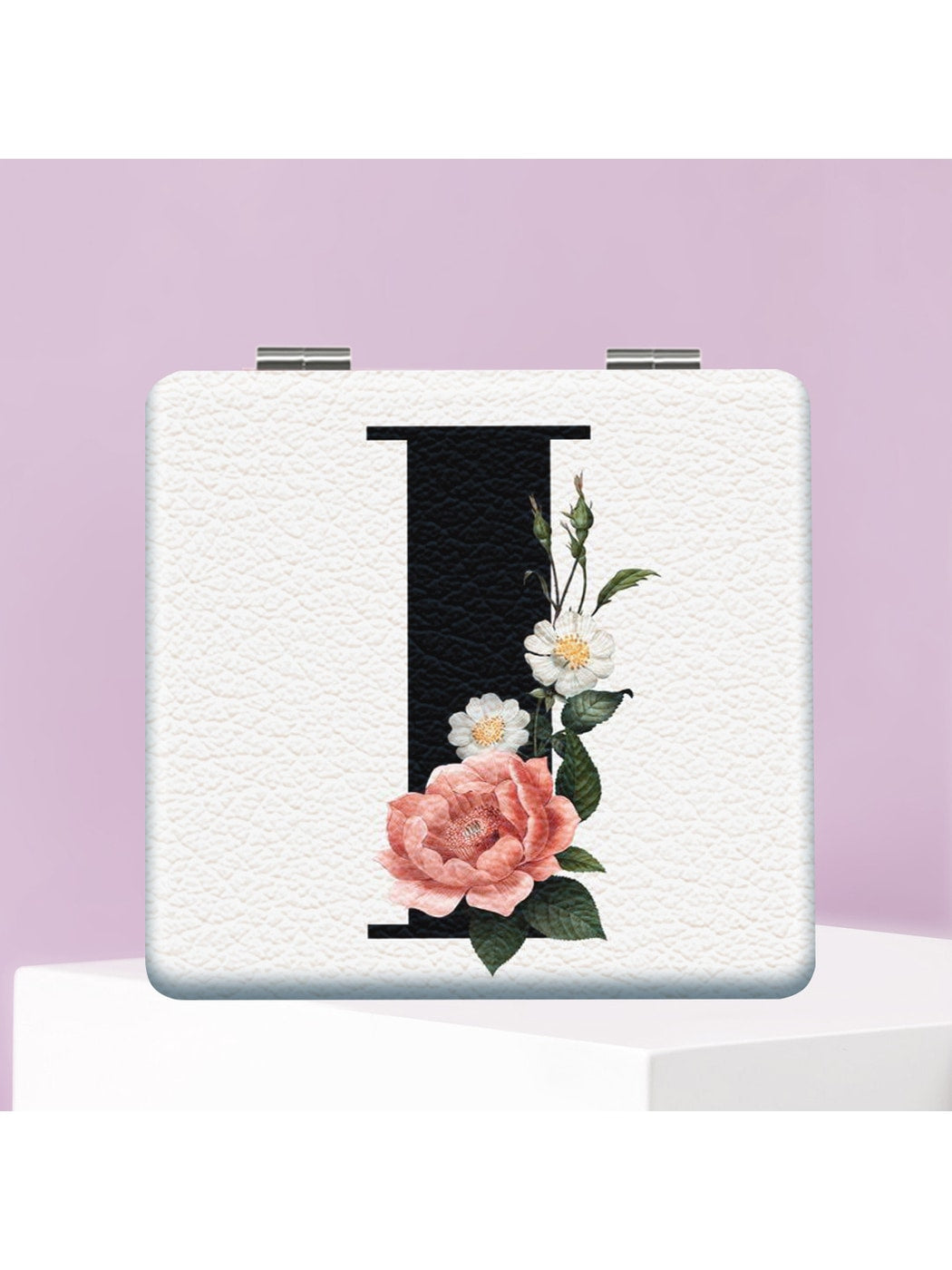 Mirroray - Floral Letter Print Folding Compact Mirror
