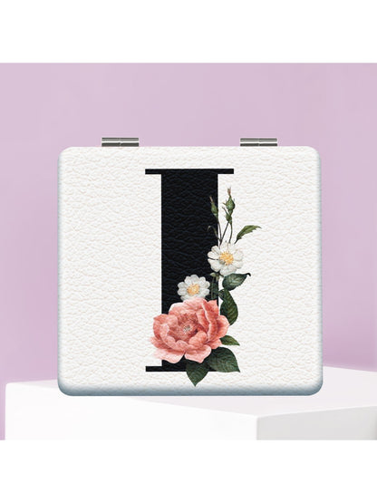 Mirroray - Floral Letter Print Folding Compact Mirror