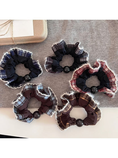 Gifty - Elegant Plaid Patchwork Scrunchie