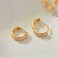 Earedge - Vintage Rhinestone Alloy Ring Earrings