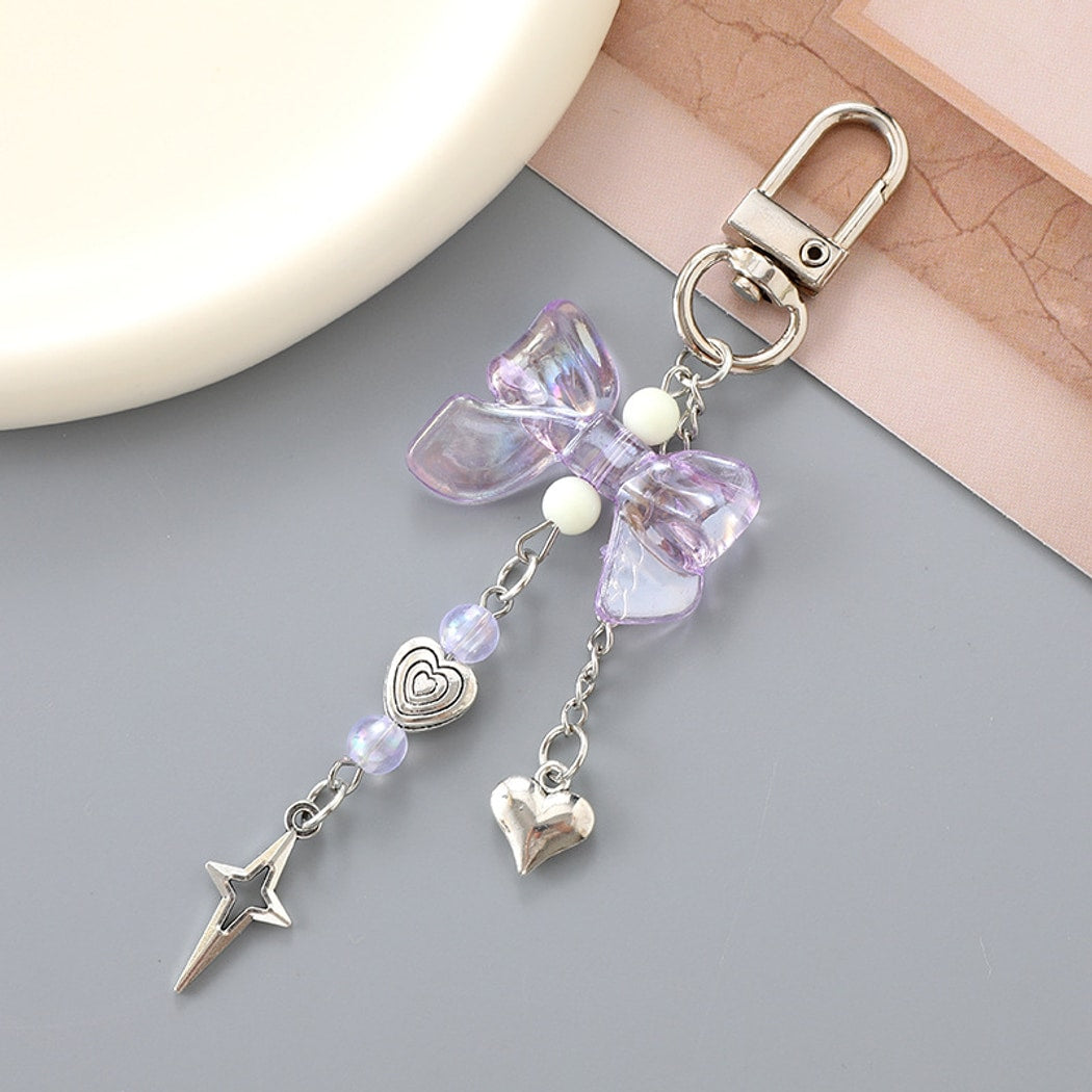 Keypus - Sweet Style Bow Heart and Star Keychain