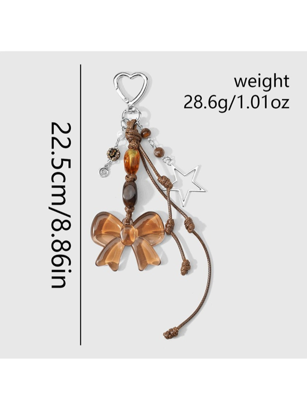 Keypus - Y2K Acrylic Bow Heart Star Dangle Keychain