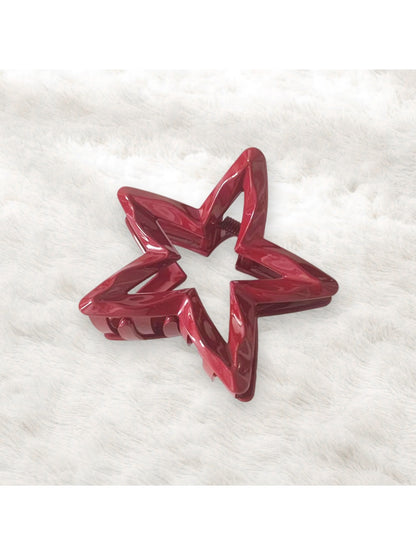 Beau - Minimalist Glossy Hollow Star Hair Claw Clip